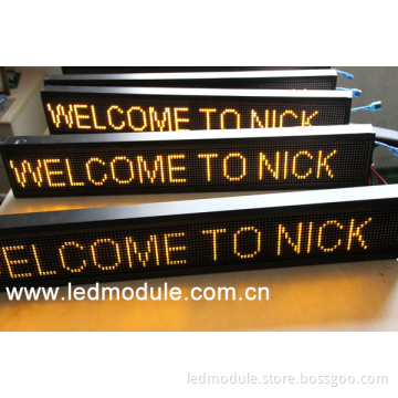 LED Moving Sign P6 Semi-Outdoor Yellow Display LED Bus Sign